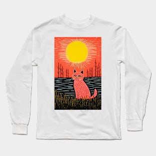 Riso-graphic Cat's Joyful Field Long Sleeve T-Shirt